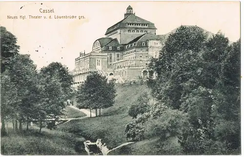 Ansichtskarte Kassel Cassel Neues Hoftheater 1914  gel. Feldpost