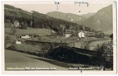 Ansichtskarte Payerbach Pension Wegererhof bei Küb am Semmering 1930