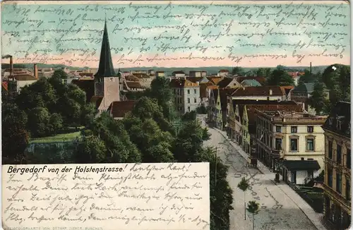 Ansichtskarte Bergedorf-Hamburg Panorama von der Holstenstrasse 1905