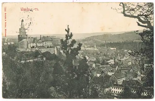 Ansichtskarte Weida (Thüringen) Panorama-Ansicht 1914