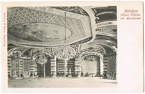 Brandenburger Vorstadt-Potsdam Neues Palais Der Muschelsaal Innenansicht 1900