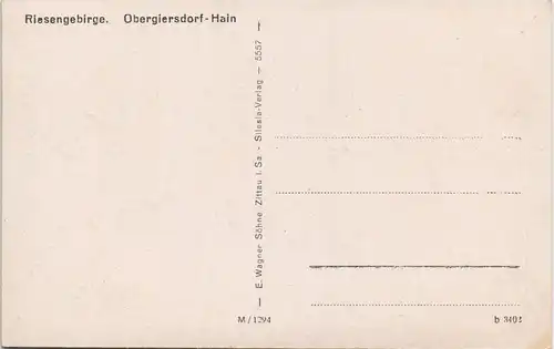 Hain im Riesengebirge-Giersdorf Przesieka Podgórzyn Riesengebirge 1930