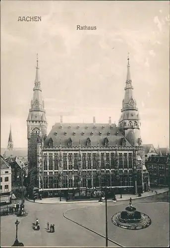 Ansichtskarte Aachen Rathaus RSTuchfabrik Robert Waldthausen 1912