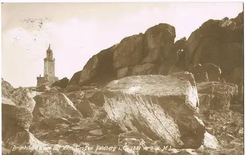 Schmitten (Hochtaunus) Brunhildsfelsen großer Feldberg Turm 1926