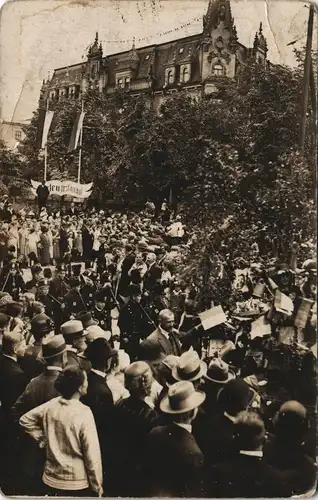 Niederhäslich-Freital Bergmannsumzug, Garten-Restaurant -   1913 Privatfoto