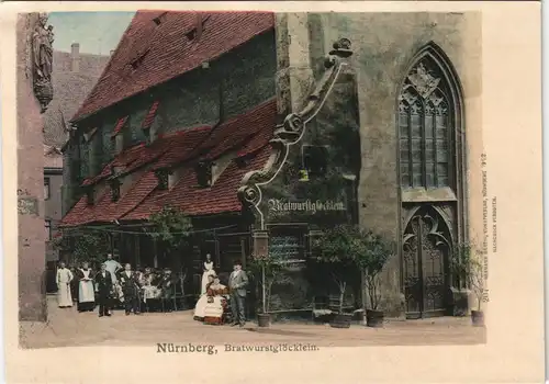 Ansichtskarte Nürnberg Bratwurstglöcklein - Belegschaft 1907