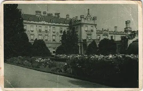 Postcard Eisgrub Lednice Schloss Liechtenstein, Ostseite 1928