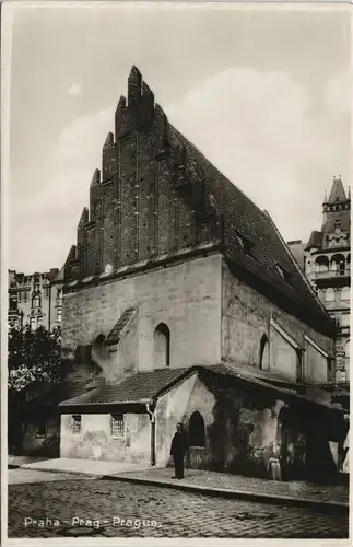 Postcard Prag Praha Synagoge Staronová synagoga JUDAIKA
 1930