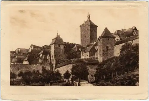 Rothenburg ob der Tauber Stadtmauer und Türme Kobolzellertor 1920