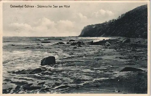 Ansichtskarte Göhren (Rügen) Stürmische See am Höft 1935