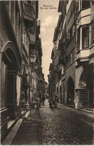 Cartoline Bozen Bolzano Via dei Portici. 1924
