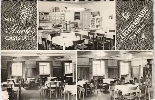 Ansichtskarte Lichtenwalde-Niederwiesa 3 Bild: HO-Gaststätte Gaststube 1959