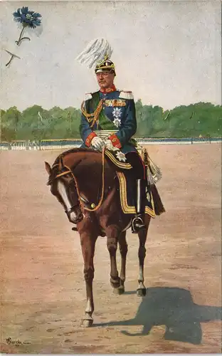 Ansichtskarte  Reiter, Blaue-Nelke - Veteranen-Karte 1913