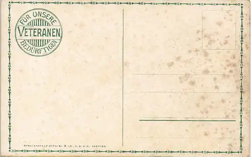 Ansichtskarte  Reiter, Blaue-Nelke - Veteranen-Karte 1913