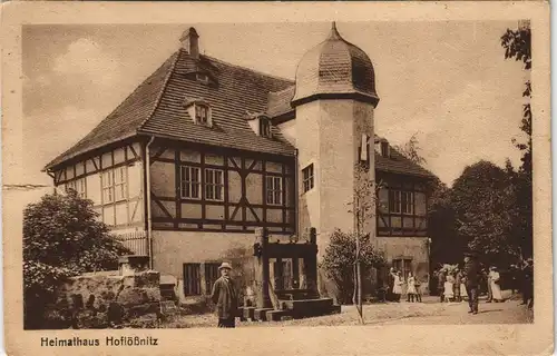 Ansichtskarte Oberlößnitz-Radebeul Heimathaus - Mann, Mädchen 1925