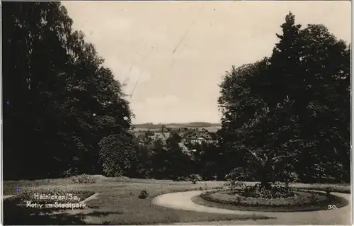Ansichtskarte Hainichen Motiv im Stadtpark 1935