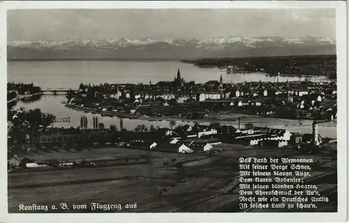 Ansichtskarte Konstanz Luftbild Stadt Fabriken 1938