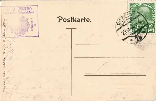 Bozen Bolzano Batzenhäusel - Künstlerecke Männer beim Skat 1909