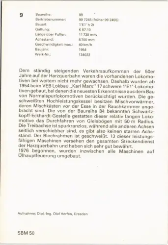 Ansichtskarte  99 7245-6 Verkehr/KFZ - Dampflokomotive Eisenbahn 1978