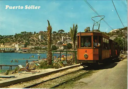 Postales Sóller (Mallorca) Straßenbahn - Stadt 1975