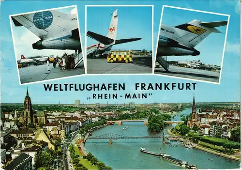 Flughafen-Frankfurt am Main WELTFLUGHAFEN RHEIN-MAIN Mehrbildkarte 1975