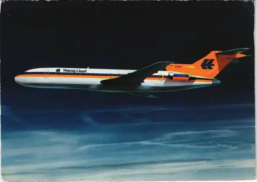 Ansichtskarte  Flugzeug Motiv-AK Airplane Hapag-Lloyd Flieger im Flug 1975