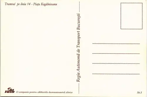 Rumänien Tramvai pe linia 14 Piaţa Kogălniceanu/Rumänien Straßenbahn Motiv 1980