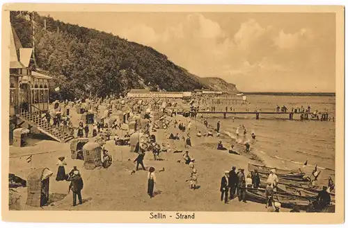Ansichtskarte Sellin Restaurant - Strandleben - Seebrücke 1922