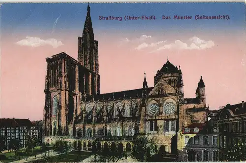 Straßburg Strasbourg Straßburg (Unter-Elsaß) Münster (Seitenansicht). 1910