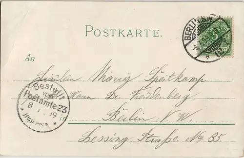 AK Mitte-Berlin Rotes Rathaus, Litho AK 1899  Stempel Bestellt vom Postamte 23