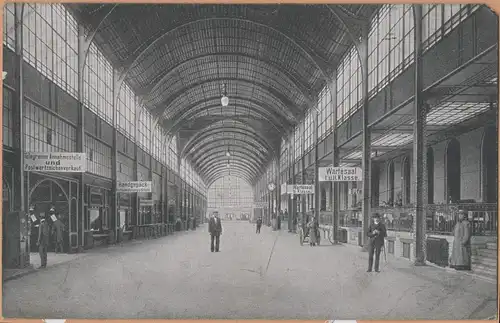 Postcard Breslau Wrocław Hauptbahnhof - Innen 1919  gel. Feldpost