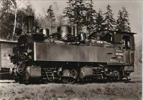 Harz Brockenbahn Eisenbahn Zug Dampf-Lokomotive 99 5901 DDR 1970