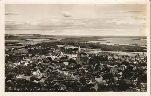Ansichtskarte Bergen (Rügen) Luftbild mit Jasmunder Bodden 1932