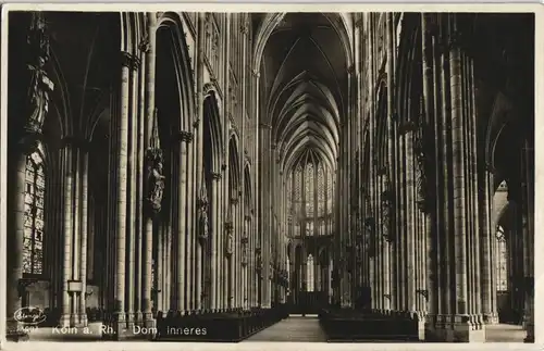 Ansichtskarte Köln Kölner Dom Innenansicht 1929