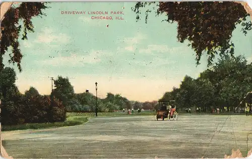 Postcard Chicago "The Windy City" DRIVEWAY LINCOLN PARK 1912