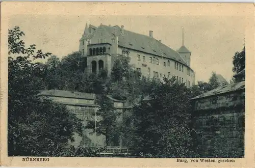 Ansichtskarte Nürnberg Nürnberger Burg von Westen gesehen 1923