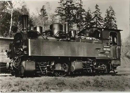DDR Sammlerkarte Dampflokomotive der Harz-Quer-/Brockenbahn 1970