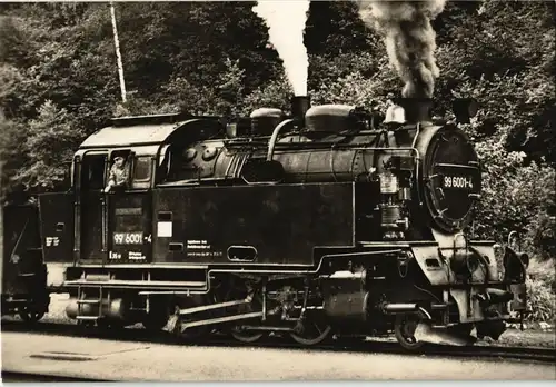 Lokomotive der Harzbahn DDR Sammlerkarte Dampflokomotive Eisenbahn 1970