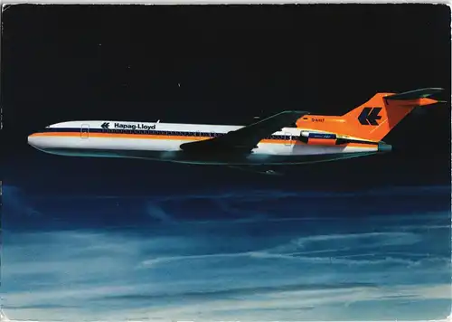 Ansichtskarte  Flugzeuge Boeing bei Nacht Hapag-Lloyd Boeing-Jet 727-200 1998