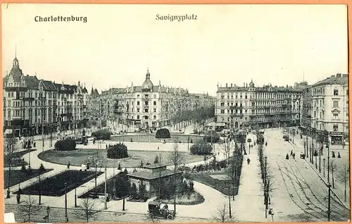 Charlottenburg-Berlin Savigny Platz, Parkhaus - Straßenbahn 1915