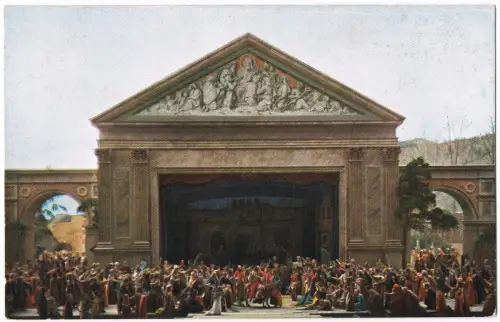 Ansichtskarte Oberammergau Passionsspiele Einzug in Jerusalem 1922