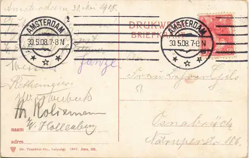 Postkaart Amsterdam Amsterdam 7e Regiment op marsch - Militaria 1908