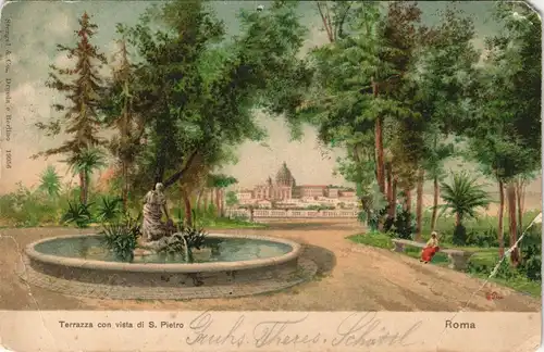 Cartoline Rom Roma Terrazza con vista di S. Pietro 1903