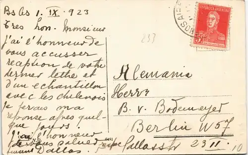 Postcard Buenos Aires Straßenpartie - Calle Libertad 1923