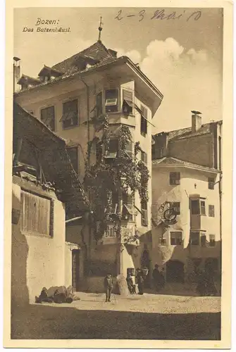 Cartoline Bozen Bolzano Batzenhäusel, Straßenpartie 1922