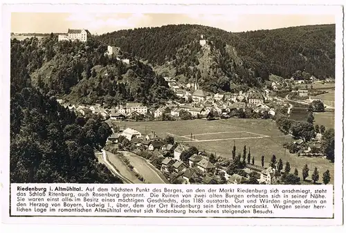 Riedenburg (Altmühltal) Panorama-Ansicht, Altmühltal, Orts-Beschreibung 1940