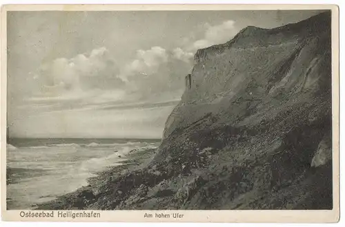 Ansichtskarte Heiligenhafen Ostseebad Küste Am hohen Ufer 1920