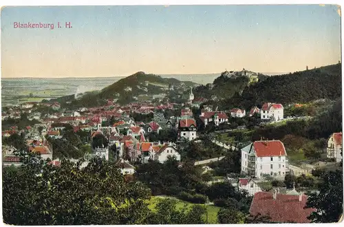 Ansichtskarte Blankenburg (Harz) Panorama-Ansicht Orts-Gesamtansicht 1920