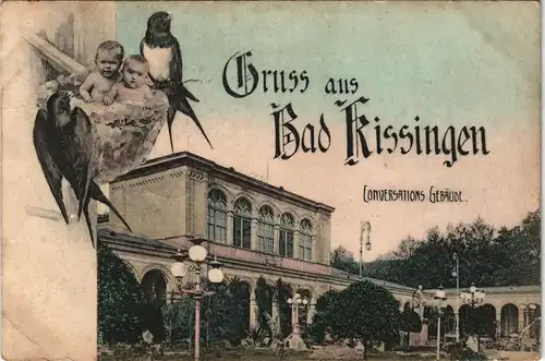 Ansichtskarte Bad Kissingen Konversationshaus, Kinder im Nest 1909