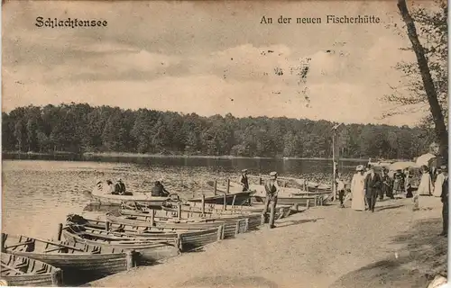 Ansichtskarte Steglitz-Berlin Schlachtensee An der neuen Fischerhütte 1911